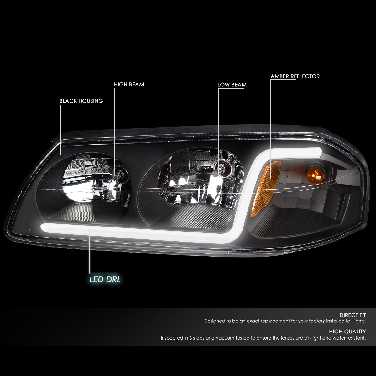 LED DRL Headlights<br>00-05 Chevy Impala