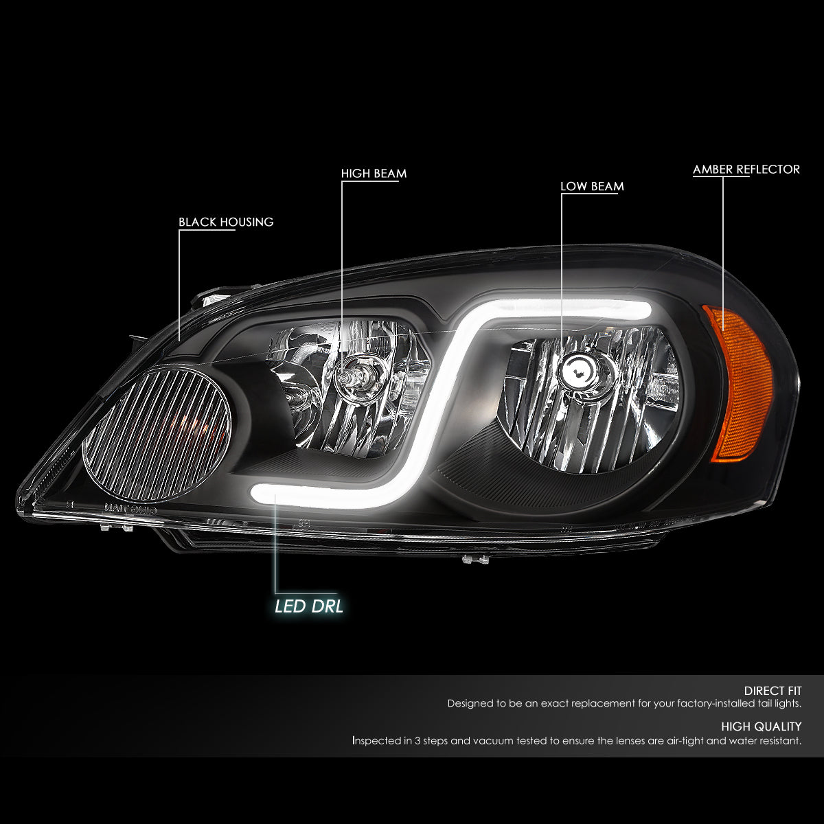 LED DRL Headlights<br>06-07 Chevy Monte Carlo, 06-13 Impala