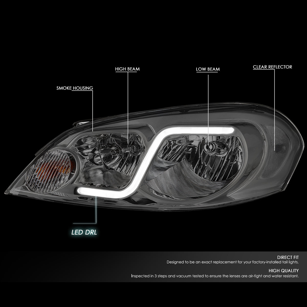 LED DRL Headlights<br>06-07 Chevy Monte Carlo, 06-13 Impala