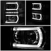 LED DRL Projector Headlights<br>14-15 Chevy Silverado 1500