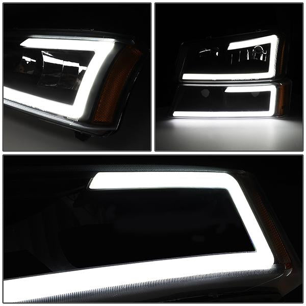 LED DRL Headlights<br>03-06 Chevy Avalanche Silverado 1500-3500 / HD