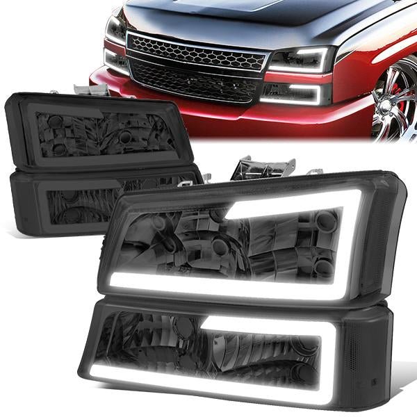 LED DRL Headlights<br>03-06 Chevy Avalanche Silverado 1500-3500 / HD