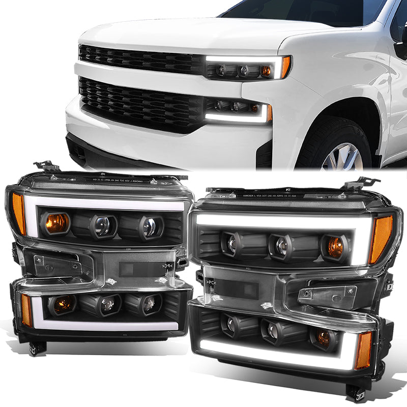 LED DRL Projector Headlights<br>19-21 Chevy Silverado 1500