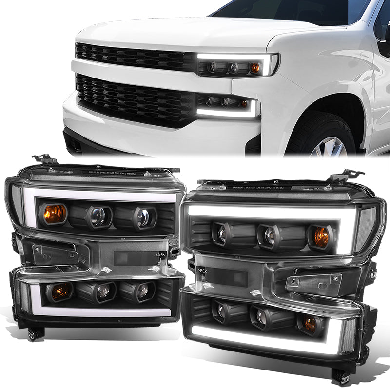 LED DRL Projector Headlights<br>19-21 Chevy Silverado 1500