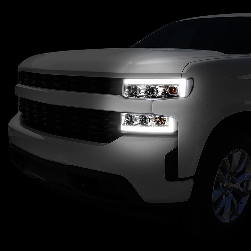 LED DRL Projector Headlights<br>19-21 Chevy Silverado 1500