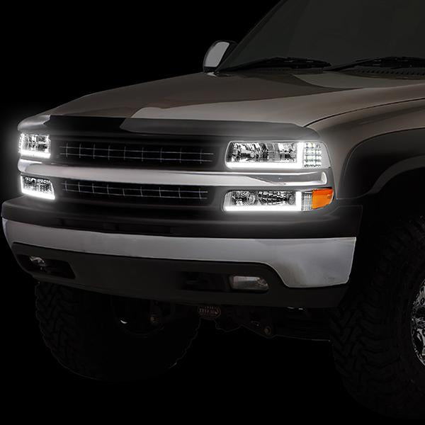 LED DRL Headlights<br>99-02 Chevy Silverado 1500 2500, 00-06 Suburban Tahoe