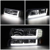 LED DRL Headlights<br>99-02 Chevy Silverado 1500 2500, 00-06 Suburban Tahoe