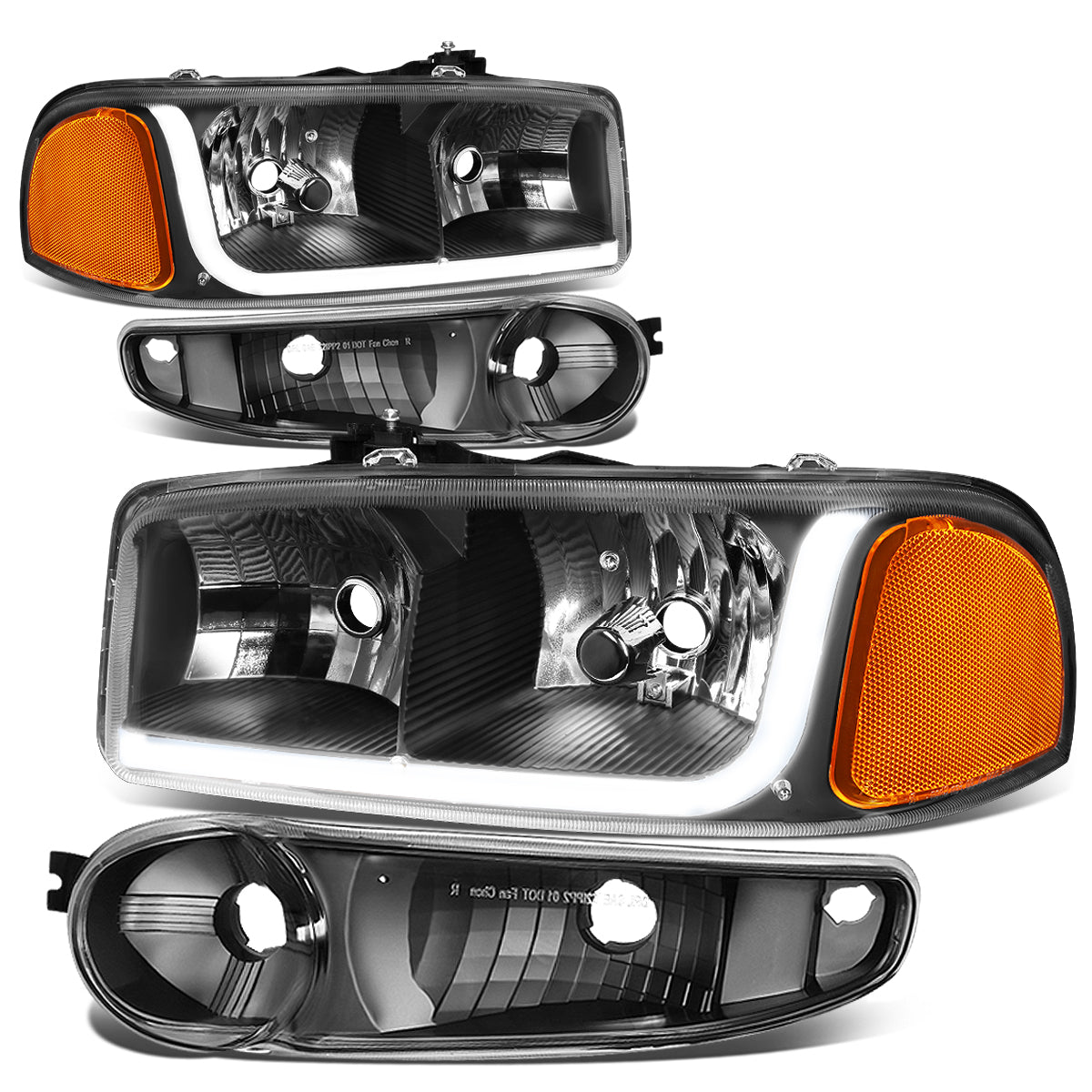 LED DRL Headlights<br>01-06 GMC Sierra C3 Yukon XL 1500 Denali