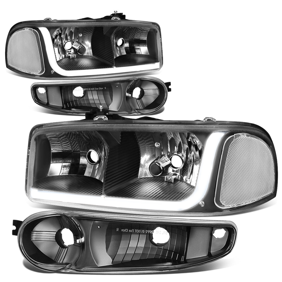 LED DRL Headlights<br>01-06 GMC Sierra C3 Yukon XL 1500 Denali