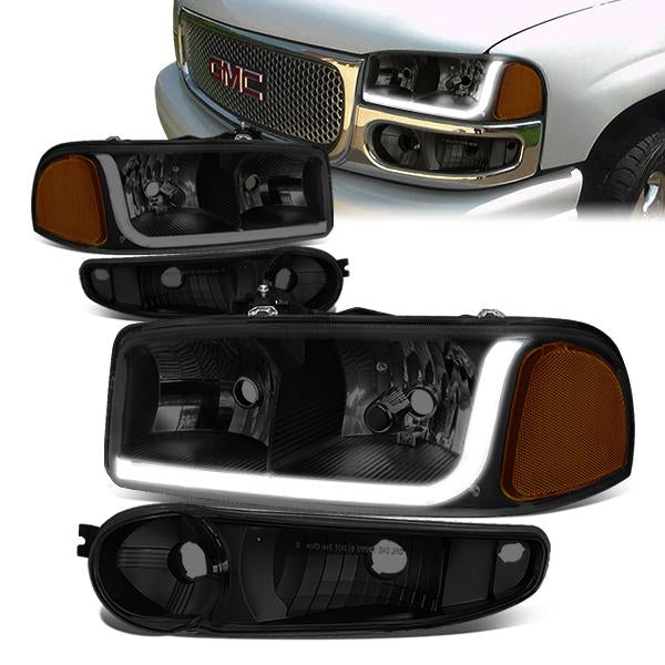 LED DRL Headlights<br>01-06 GMC Sierra C3 Yukon XL 1500 Denali