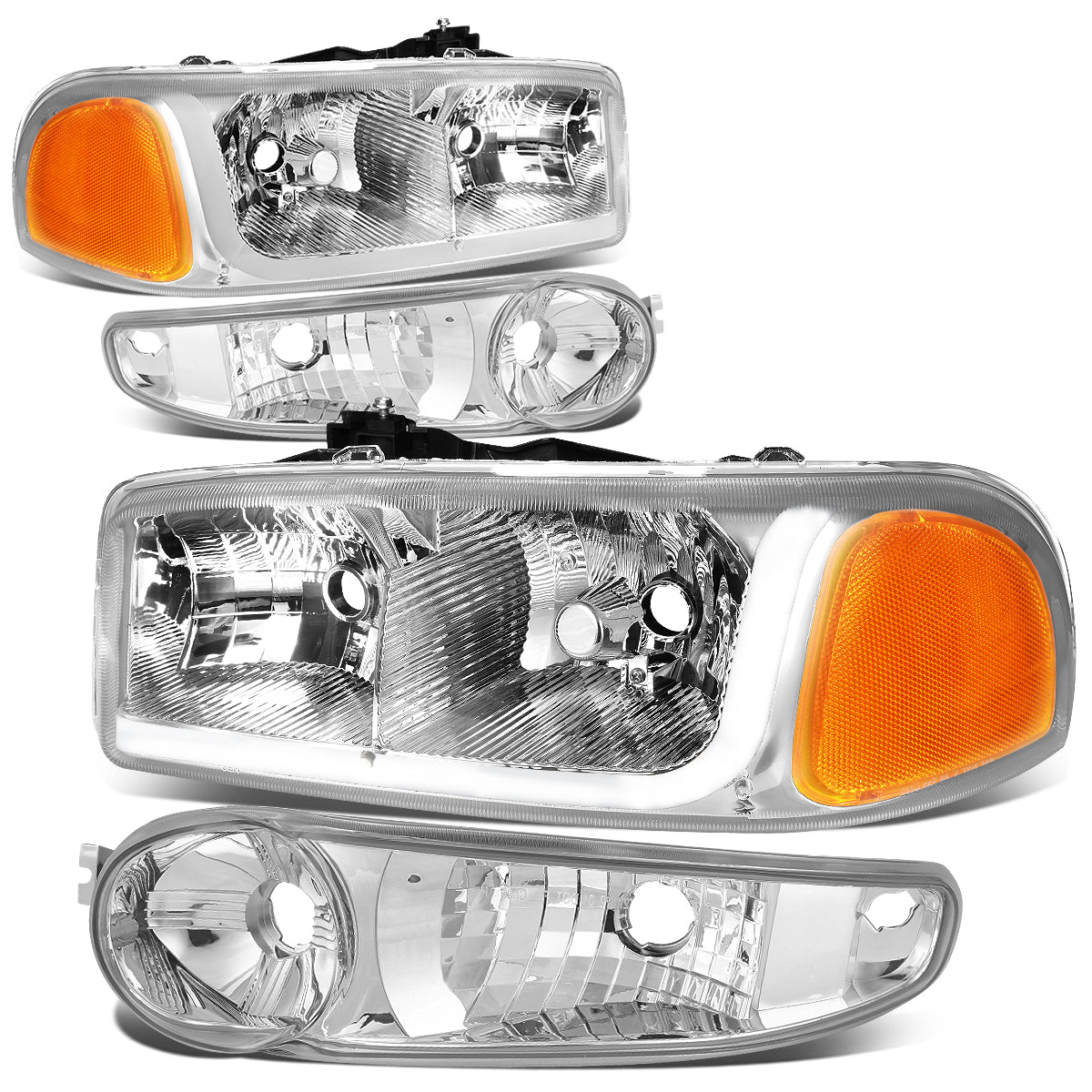 LED DRL Headlights<br>01-06 GMC Sierra C3 Yukon XL 1500 Denali