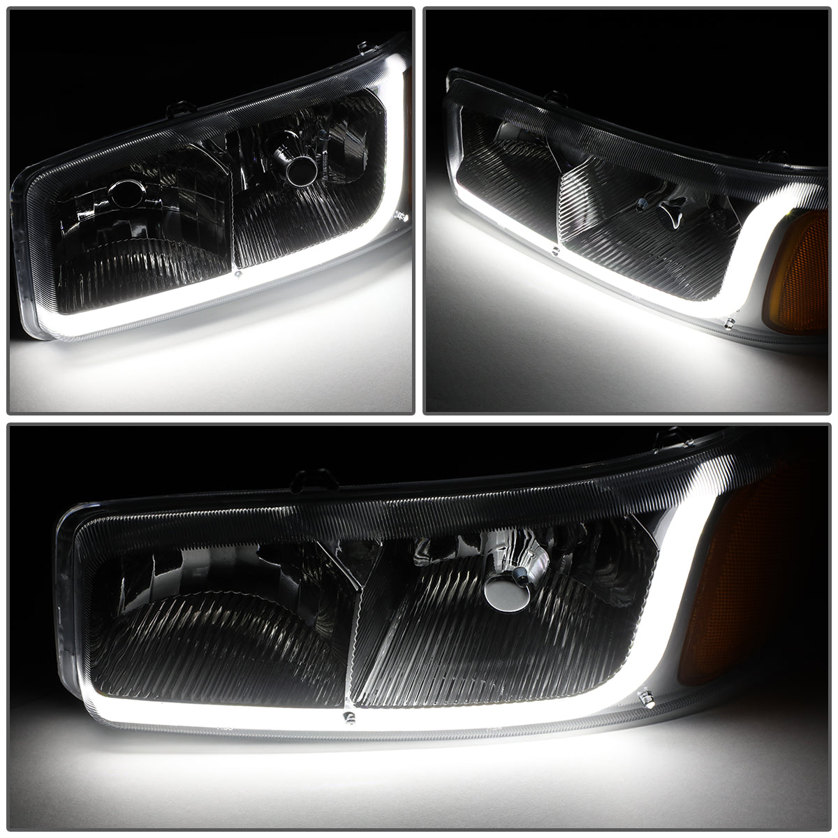 LED DRL Headlights<br>01-06 GMC Sierra C3 Yukon XL 1500 Denali