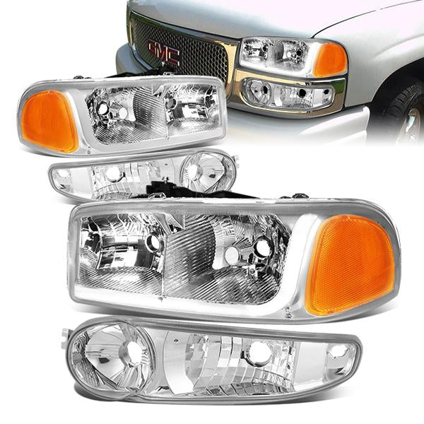 LED DRL Headlights<br>01-06 GMC Sierra C3 Yukon XL 1500 Denali