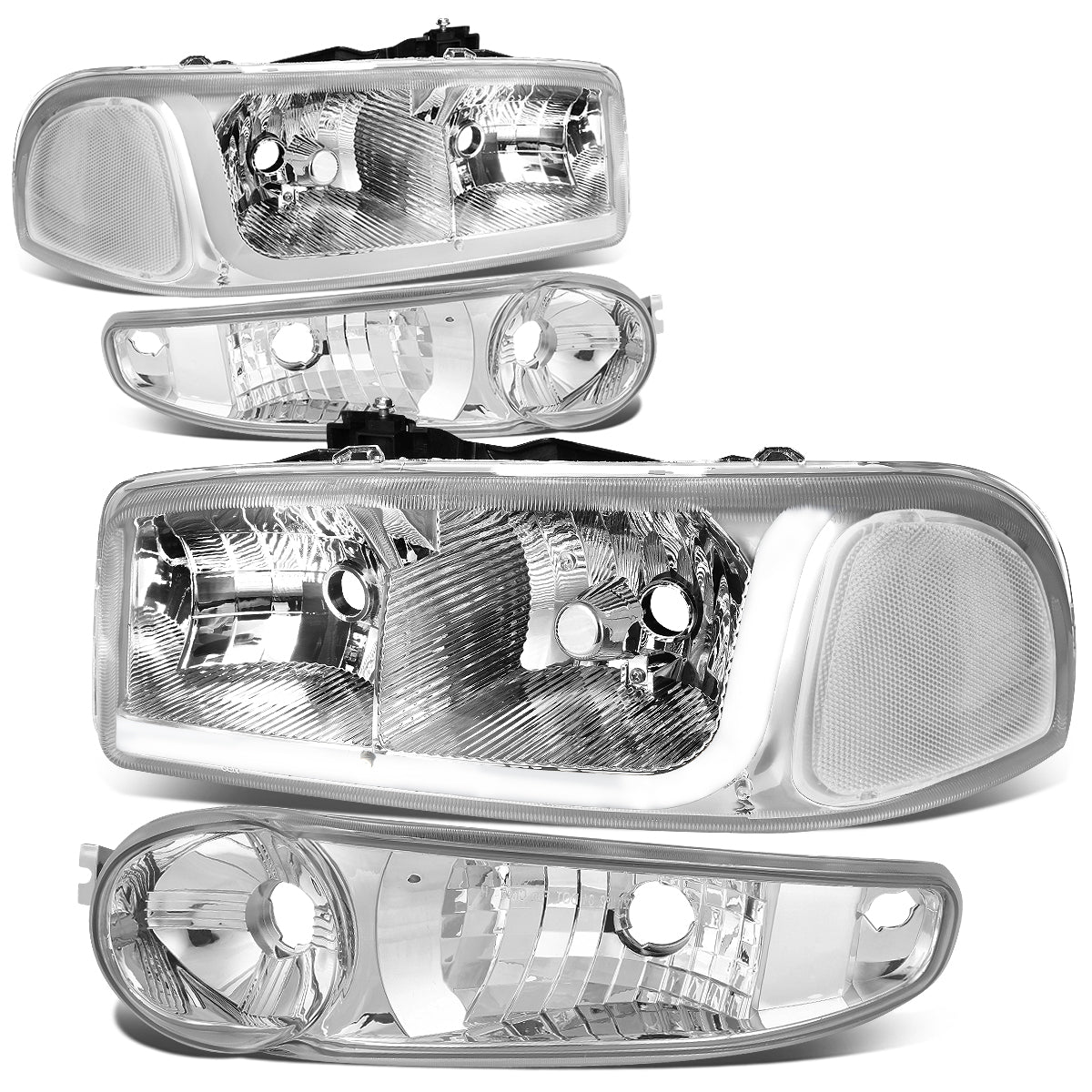 LED DRL Headlights<br>01-06 GMC Sierra C3 Yukon XL 1500 Denali