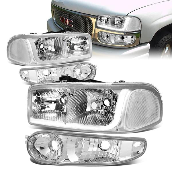 LED DRL Headlights<br>01-06 GMC Sierra C3 Yukon XL 1500 Denali