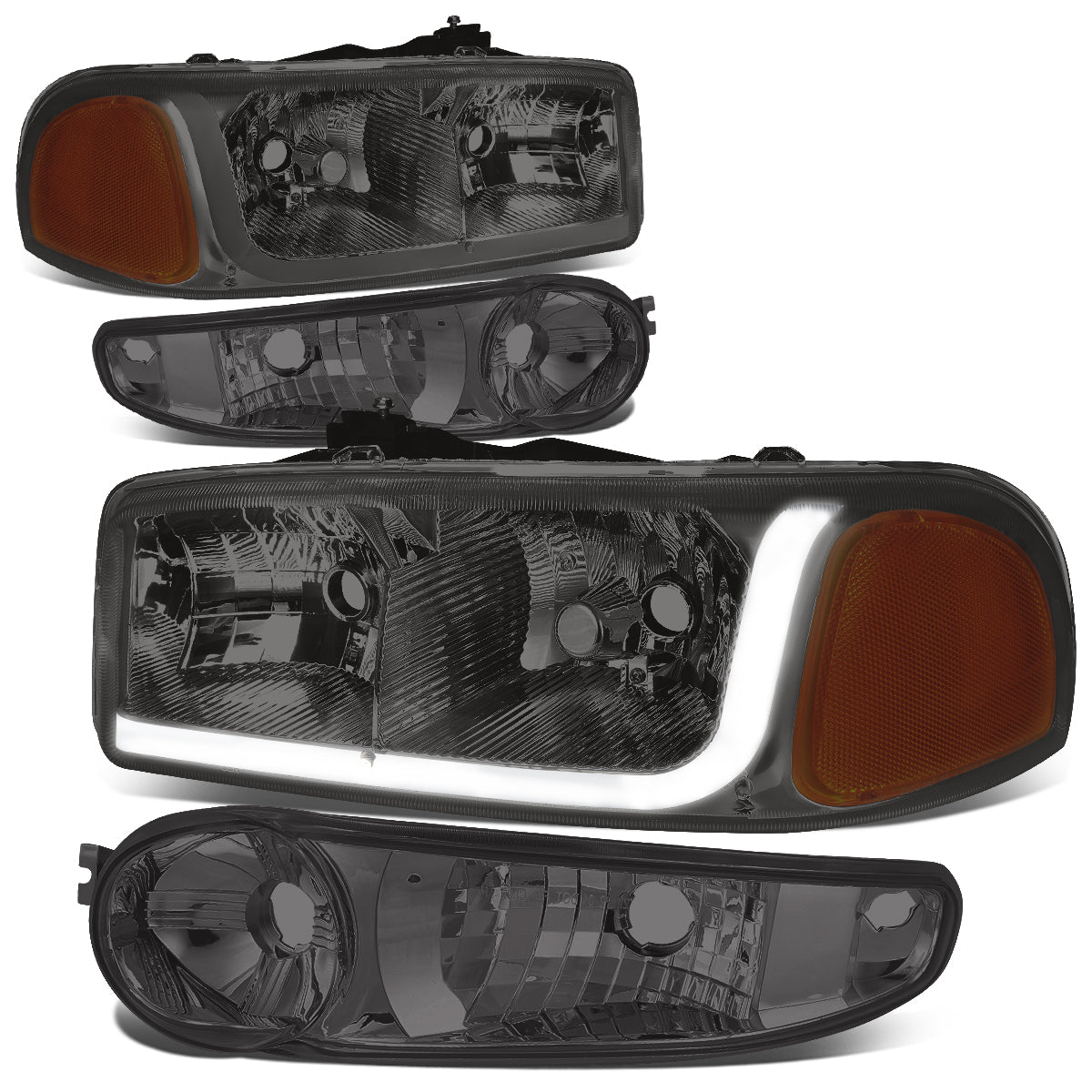 LED DRL Headlights<br>01-06 GMC Sierra C3 Yukon XL 1500 Denali