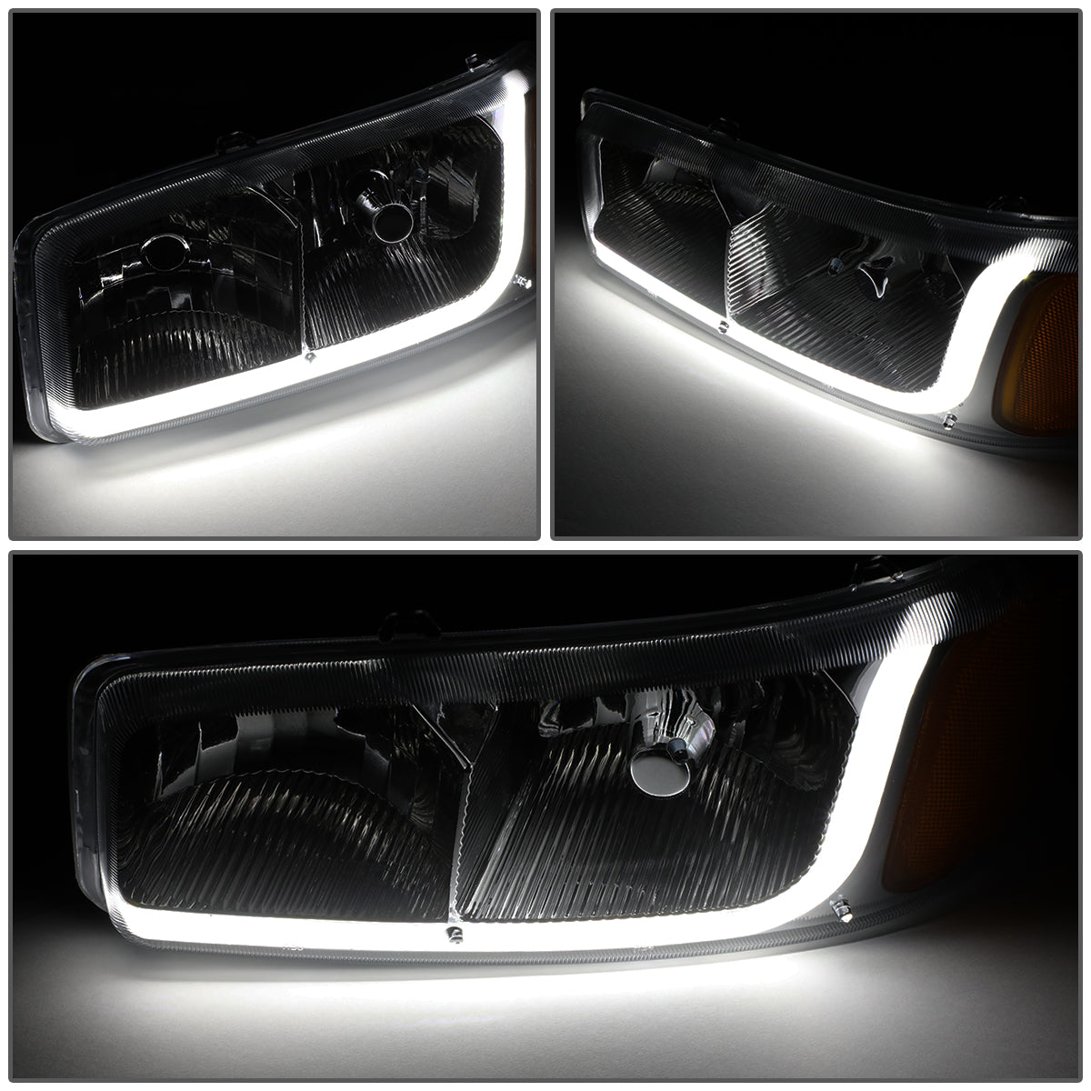 LED DRL Headlights<br>01-06 GMC Sierra C3 Yukon XL 1500 Denali