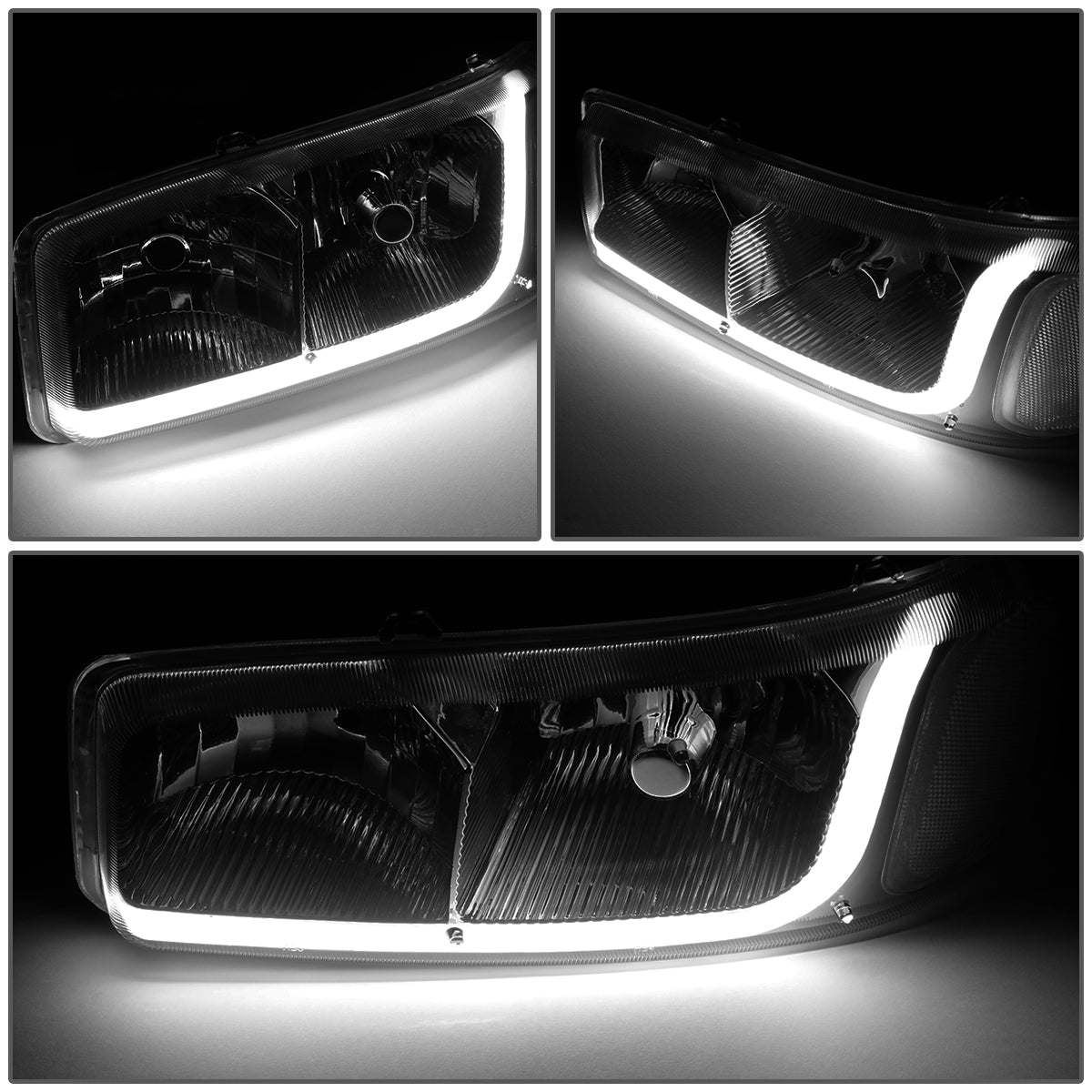 LED DRL Headlights<br>01-06 GMC Sierra C3 Yukon XL 1500 Denali