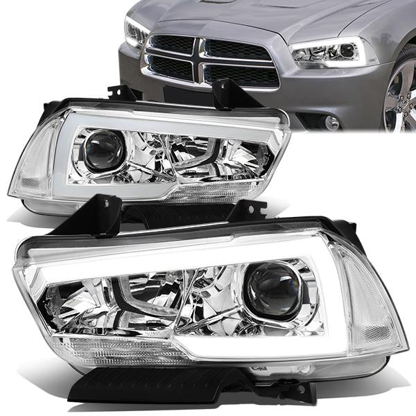 LED DRL Projector Headlights<br>11-14 Dodge Charger