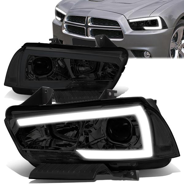 LED DRL Projector Headlights<br>11-14 Dodge Charger