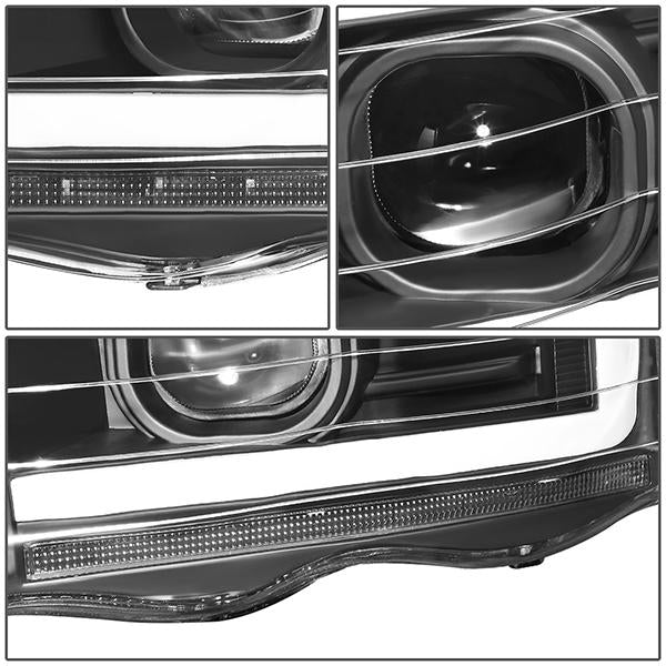 LED DRL Sequential Projector Headlights<br>02-05 Dodge Ram 1500 2500 3500