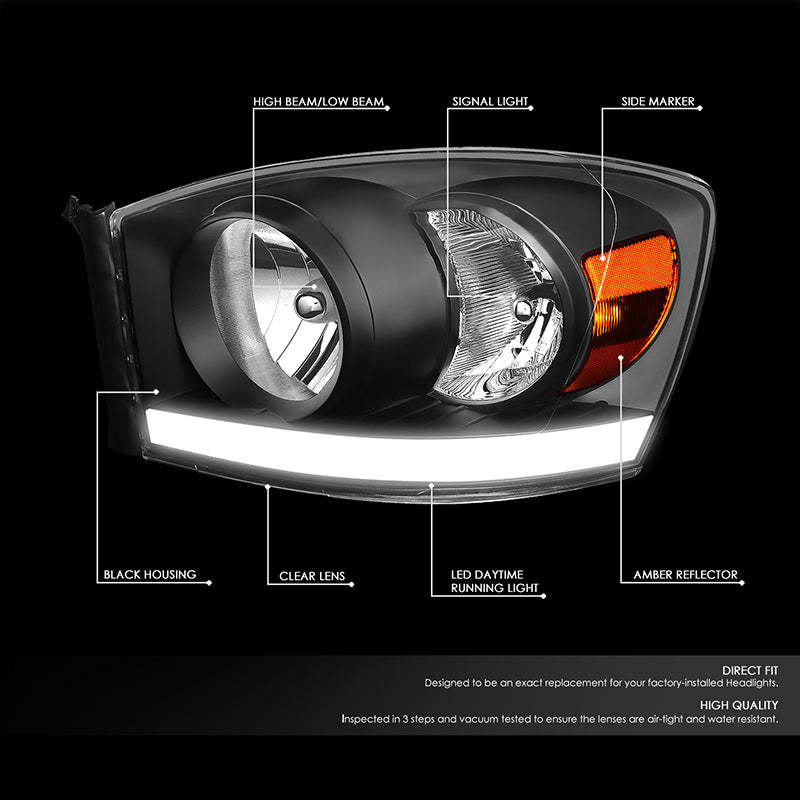 LED DRL Headlights<br>06-09 Dodge Ram 1500 2500 3500