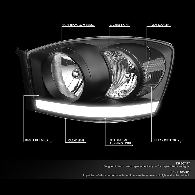 LED DRL Headlights<br>06-09 Dodge Ram 1500 2500 3500