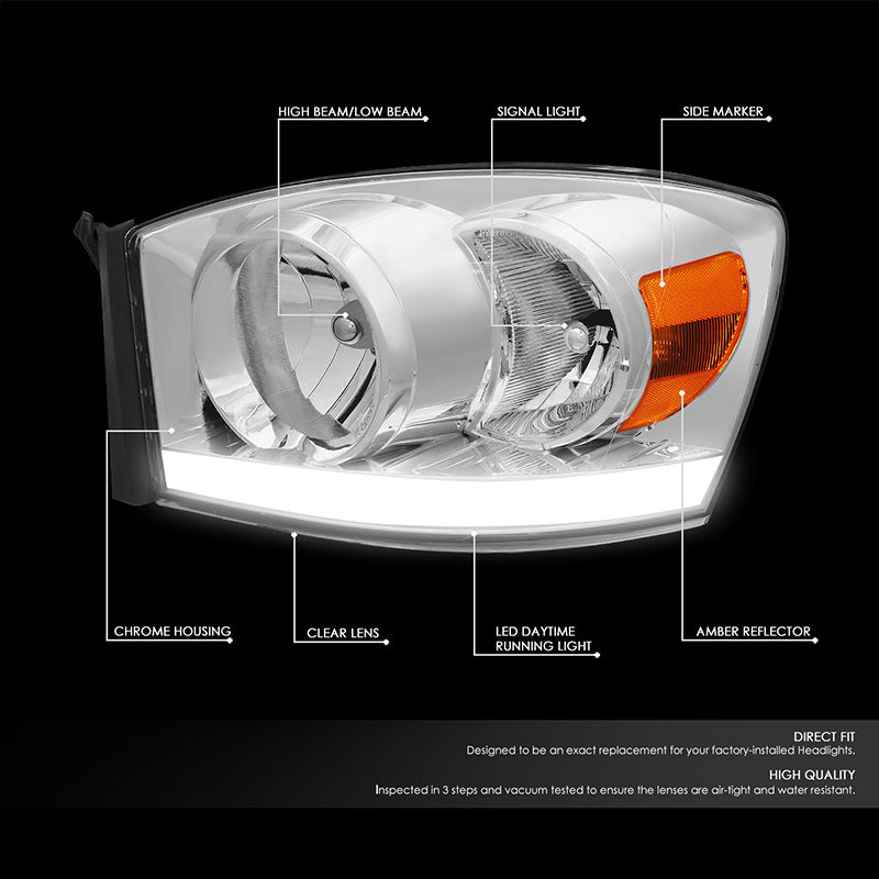 LED DRL Headlights<br>06-09 Dodge Ram 1500 2500 3500