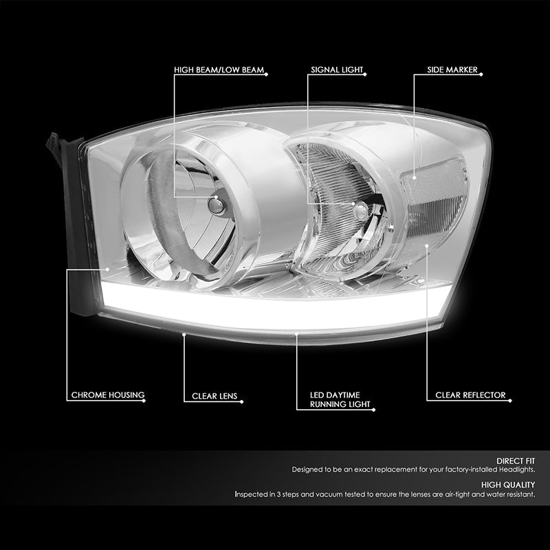 LED DRL Headlights<br>06-09 Dodge Ram 1500 2500 3500