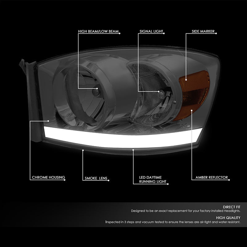 LED DRL Headlights<br>06-09 Dodge Ram 1500 2500 3500