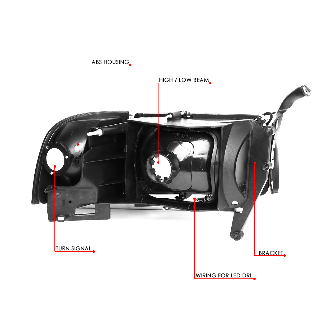 LED DRL Headlights<br>94-02 Dodge Ram 1500 2500 3500