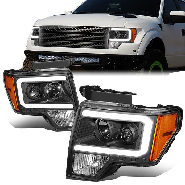 LED DRL Projector Headlights<br>09-14 Ford F-150