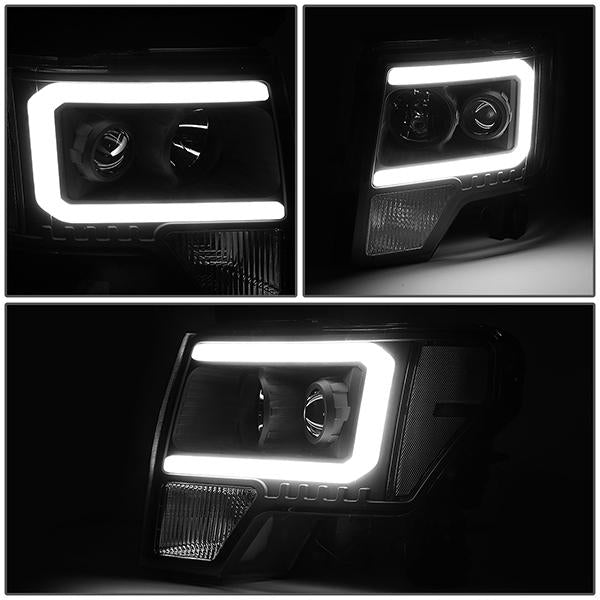 LED DRL Projector Headlights<br>09-14 Ford F-150