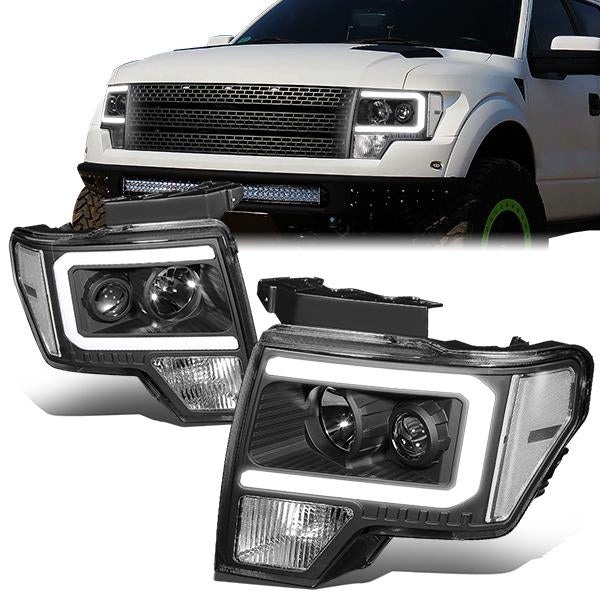 LED DRL Projector Headlights<br>09-14 Ford F-150