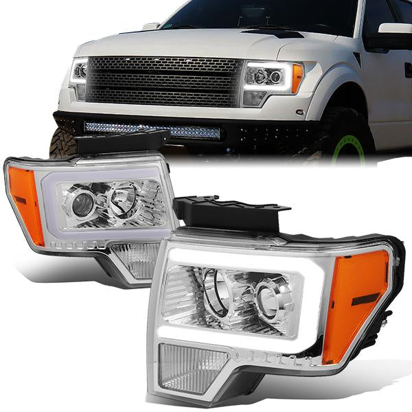 LED DRL Projector Headlights<br>09-14 Ford F-150