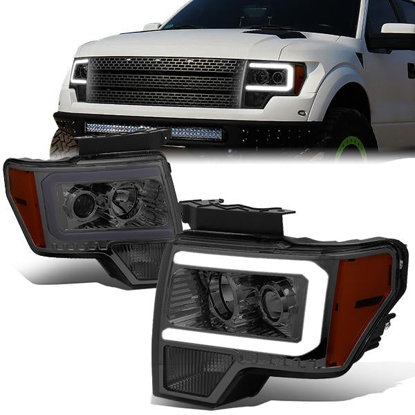 LED DRL Projector Headlights<br>09-14 Ford F-150