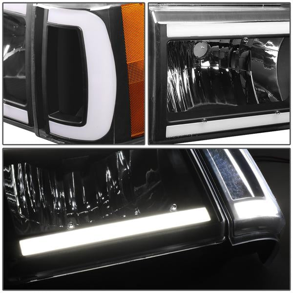 LED DRL Headlights<br>87-91 FORD F150 F250 F350 Bronco