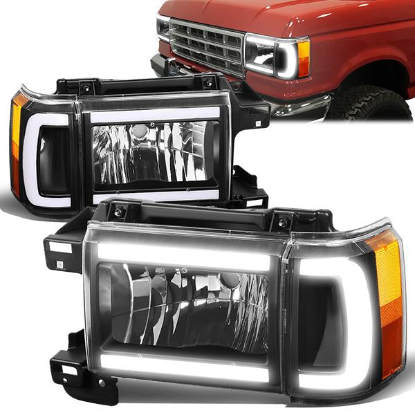 LED DRL Headlights<br>87-91 FORD F150 F250 F350 Bronco