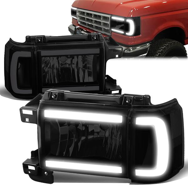 LED DRL Headlights<br>87-91 FORD F150 F250 F350 Bronco