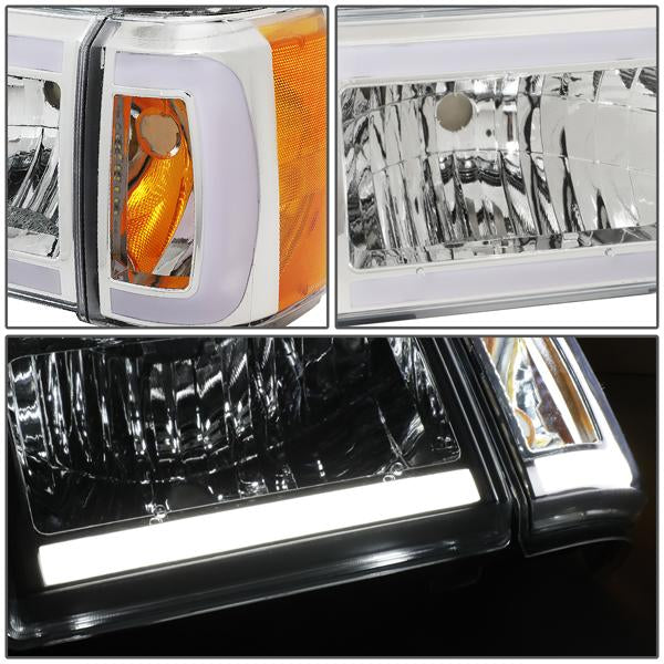 LED DRL Headlights<br>87-91 FORD F150 F250 F350 Bronco