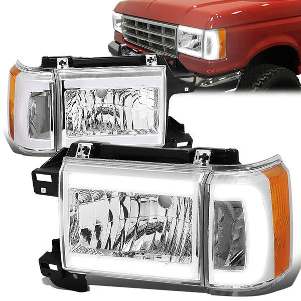 LED DRL Headlights<br>87-91 FORD F150 F250 F350 Bronco