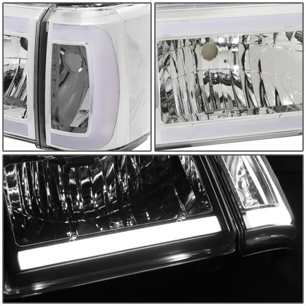 LED DRL Headlights<br>87-91 FORD F150 F250 F350 Bronco