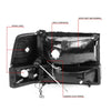 LED DRL Headlights<br>92-96 Ford F-150 F-250 F-350 Bronco