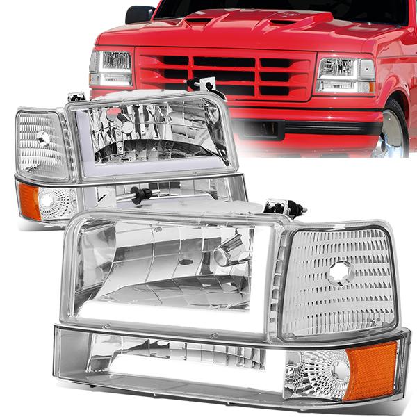 LED DRL Headlights<br>92-96 Ford F-150 F-250 F-350 Bronco