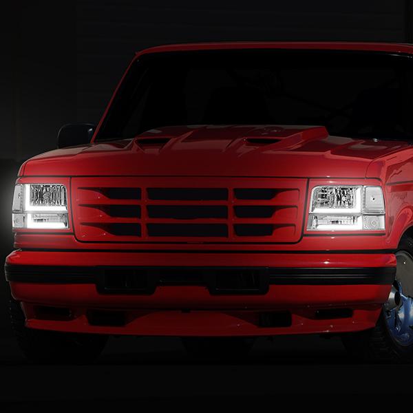 LED DRL Headlights<br>92-96 Ford F-150 F-250 F-350 Bronco