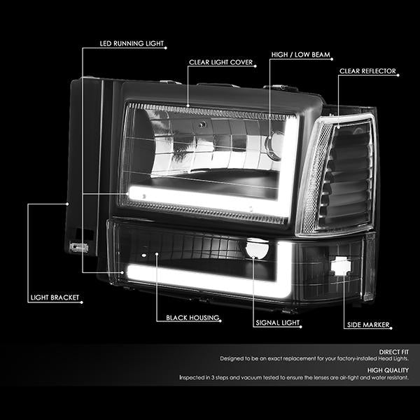 LED DRL Headlights<br>91-94 Ford Explorer