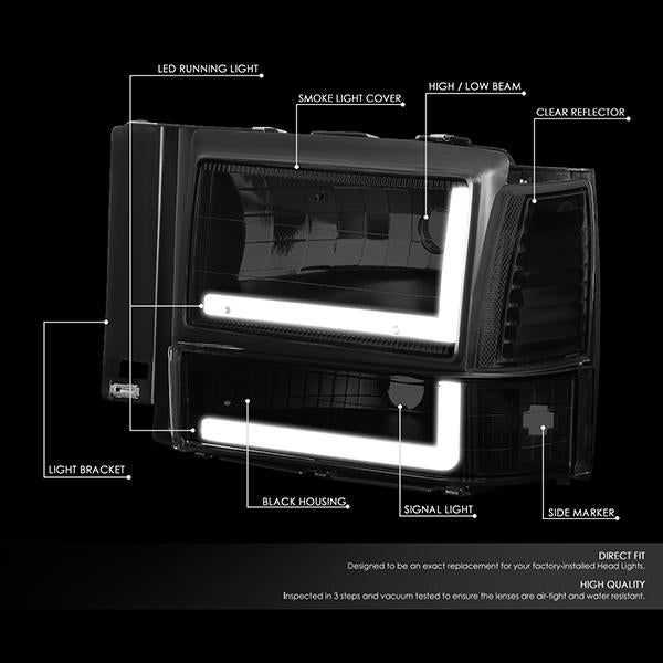 LED DRL Headlights<br>91-94 Ford Explorer