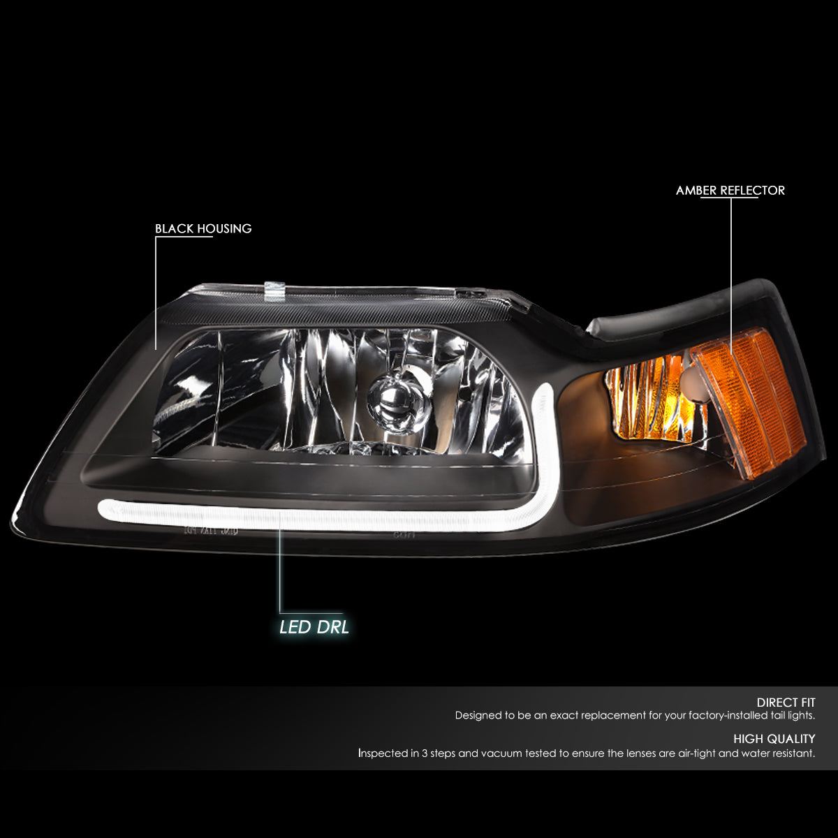 LED DRL Headlights<br>99-04 Ford Mustang