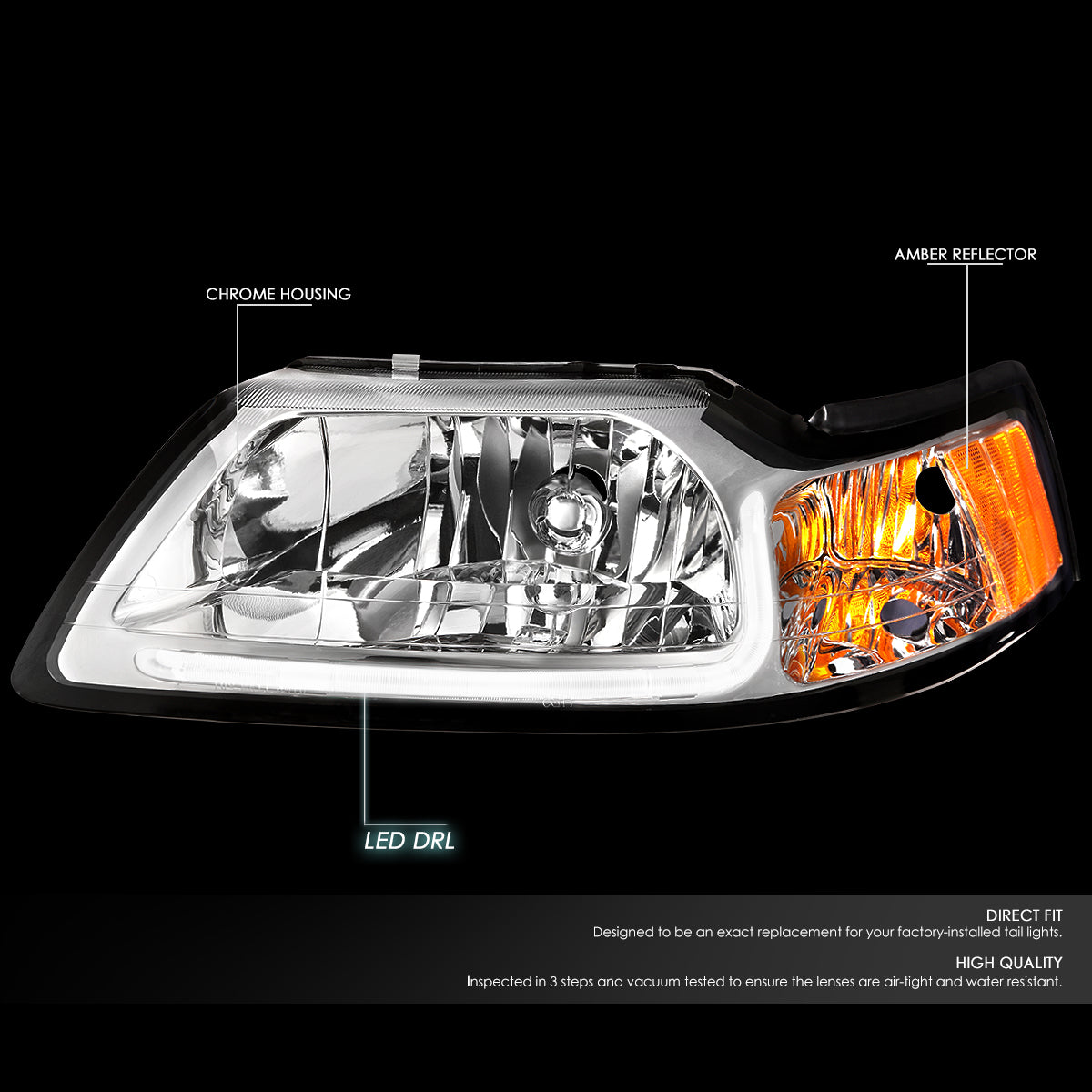 LED DRL Headlights<br>99-04 Ford Mustang