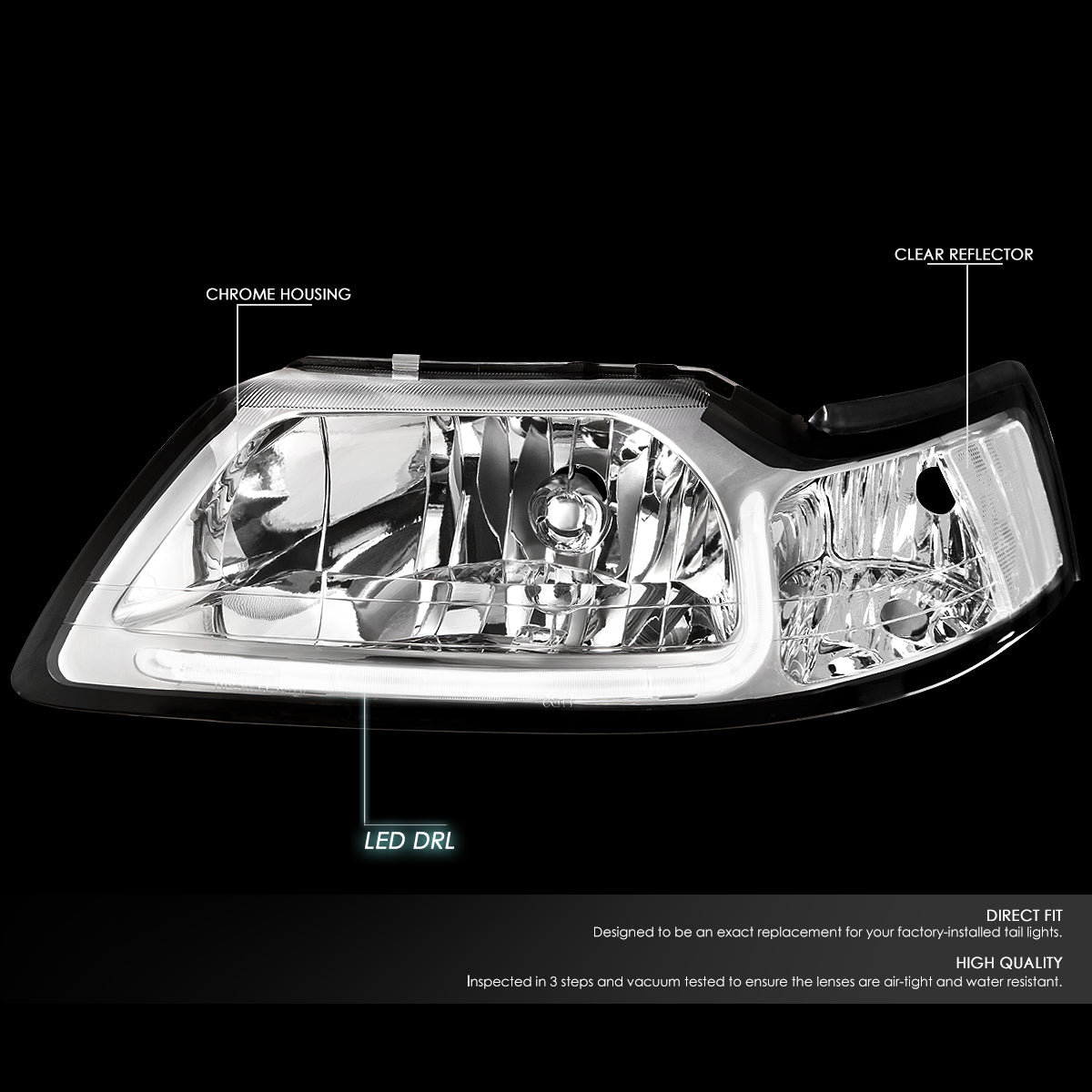 LED DRL Headlights<br>99-04 Ford Mustang